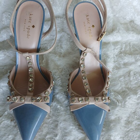 VINTAGE KATE SPADE LYDIA IN PERIWINKLE BLUE HEEL 8 - Picture 4 of 5
